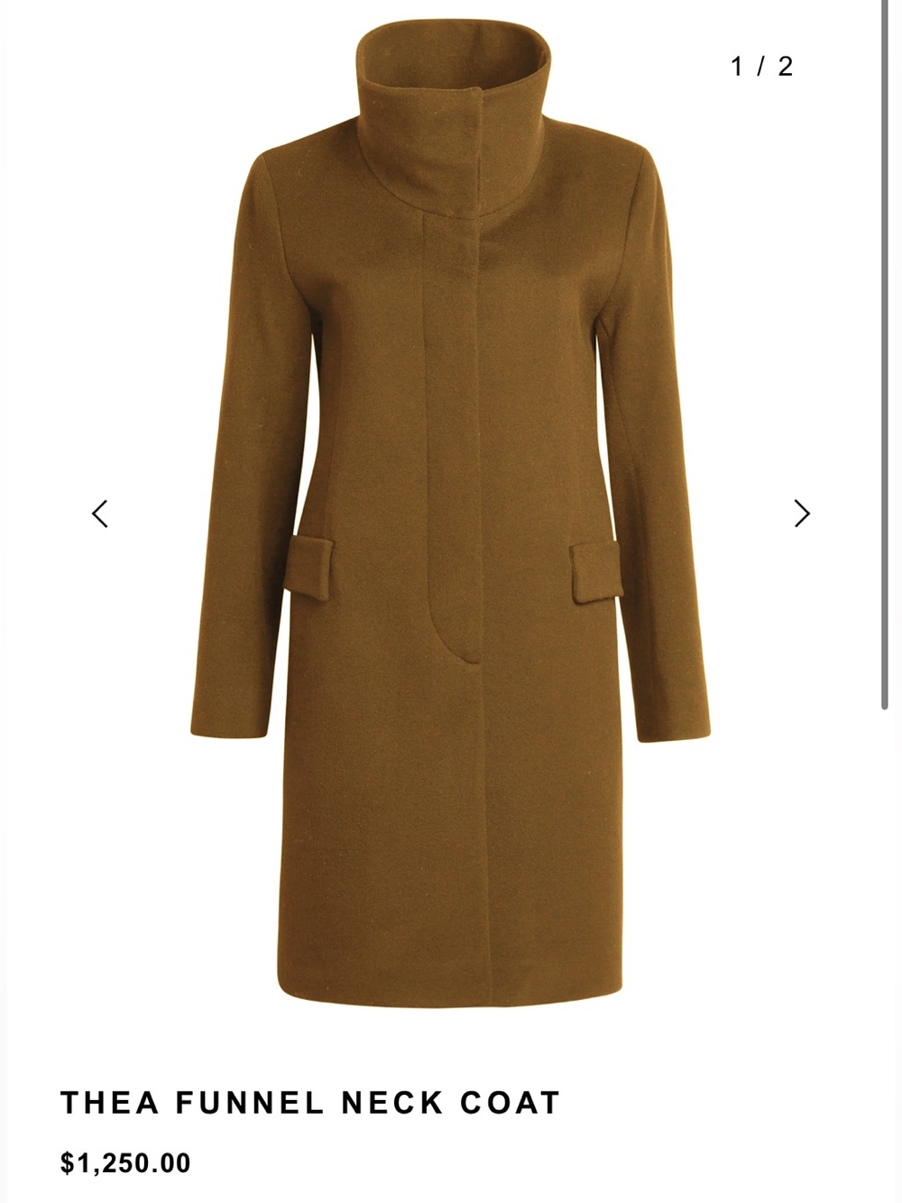 Fleurette 100% Italian Wool Luxury Longline Coat -Size 6 🤎 Flaw